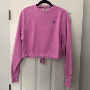 VS Pink Crop Pink Sweatshirt Size XS